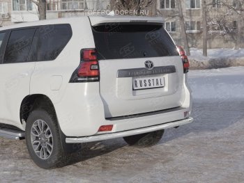 13 999 р. Защита заднего бампера (Ø63 мм, нержавейка) Russtal Toyota Land Cruiser Prado J150 2-ой рестайлинг (2017-2020)  с доставкой в г. Омск. Увеличить фотографию 4