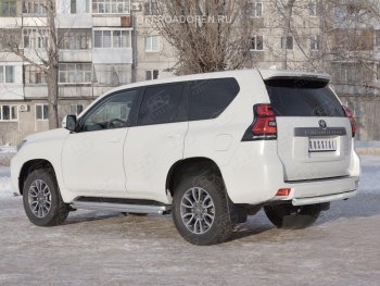 17 399 р. Защита заднего бампера (Ø76 мм, нержавейка) SLITKOFF Toyota Land Cruiser Prado J150 2-ой рестайлинг (2017-2020)  с доставкой в г. Омск. Увеличить фотографию 2