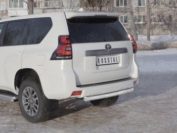 17 399 р. Защита заднего бампера (Ø76 мм, нержавейка) SLITKOFF Toyota Land Cruiser Prado J150 2-ой рестайлинг (2017-2020)  с доставкой в г. Омск. Увеличить фотографию 3