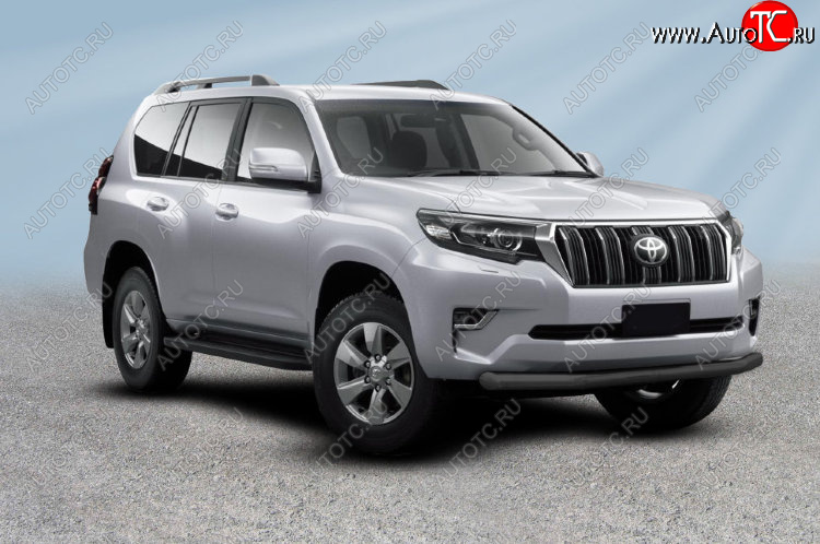 11 299 р. Защита переднего бампера Slitkoff (Ø мм).  Toyota Land Cruiser Prado  J150 (2017-2020) 2-ой рестайлинг (Сталь с полимерным покрытием. Цвет: черный)  с доставкой в г. Омск