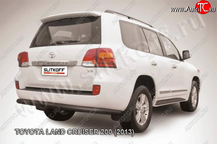 11 099 р. Защита задняя Slitkoff  Toyota Land Cruiser  200 (2012-2015) 1-ый рестайлинг (Цвет: серебристый)  с доставкой в г. Омск