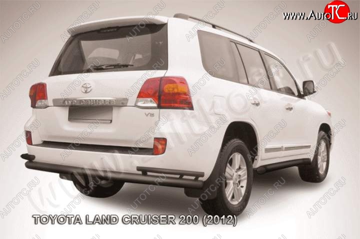 12 299 р. Защита задняя Slitkoff  Toyota Land Cruiser  200 (2012-2015) 1-ый рестайлинг (Цвет: серебристый)  с доставкой в г. Омск