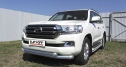 Двойная защита переднего бампера из труб диаметром по 76 мм Slitkoff Toyota (Тойота) Land Cruiser (Лэнд)  200 (2015-2021) 200 2-ой рестайлинг