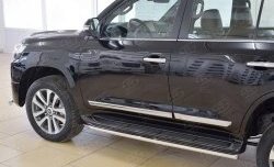 10 849 р. Защита порогов из круглой трубы диаметром 42 мм Russtal Toyota Land Cruiser 200 2-ой рестайлинг (2015-2021)  с доставкой в г. Омск. Увеличить фотографию 4