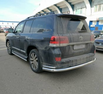 21 099 р. Тройная защита заднего бампера SLITKOFF из труб диаметром 76 и 42 мм SLITKOFF  Toyota Land Cruiser  200 (2015-2021) 2-ой рестайлинг  с доставкой в г. Омск. Увеличить фотографию 2