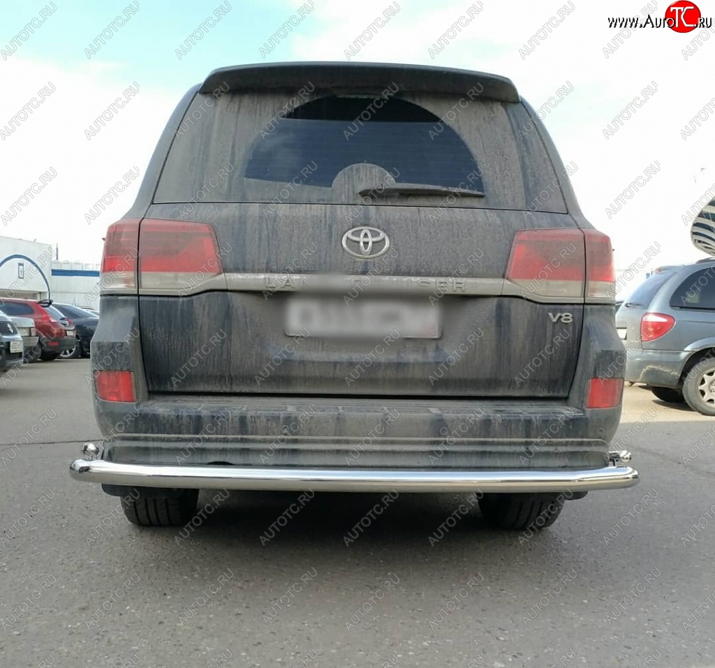 21 099 р. Тройная защита заднего бампера SLITKOFF из труб диаметром 76 и 42 мм SLITKOFF  Toyota Land Cruiser  200 (2015-2021) 2-ой рестайлинг  с доставкой в г. Омск