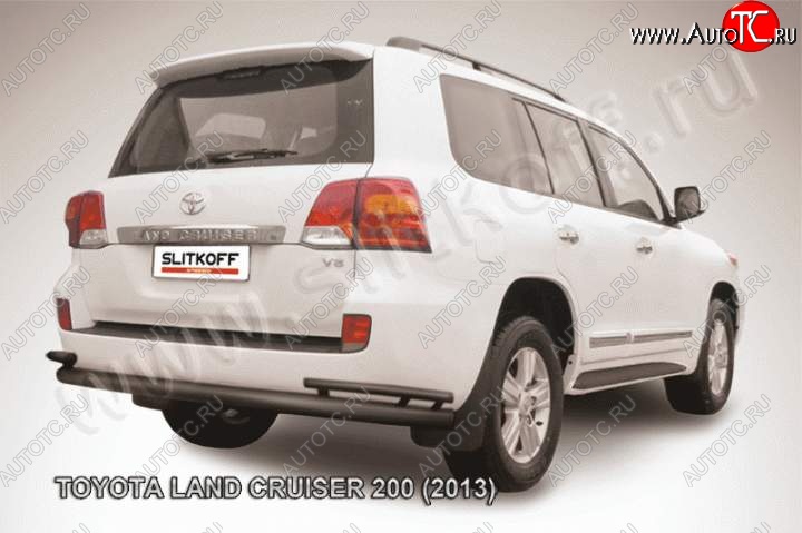 12 299 р. Защита задняя Slitkoff  Toyota Land Cruiser  200 (2012-2015) 1-ый рестайлинг (Цвет: серебристый)  с доставкой в г. Омск