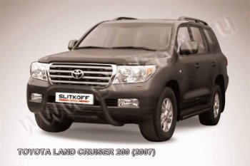 20 599 р. Кенгурятник d76 низкий мини  Toyota Land Cruiser  200 (2007-2012) дорестайлинг (Цвет: серебристый)  с доставкой в г. Омск. Увеличить фотографию 1