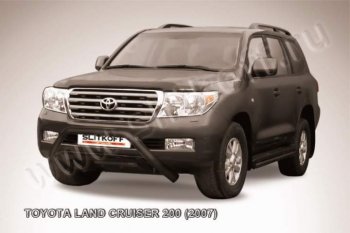 17 999 р. Кенгурятник d76 низкий широкий мини  Toyota Land Cruiser  200 (2007-2012) дорестайлинг (Цвет: серебристый)  с доставкой в г. Омск. Увеличить фотографию 1