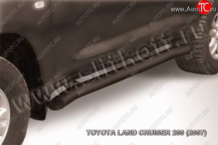 11 449 р. Защита порогов Slitkoff Toyota Land Cruiser 200 дорестайлинг (2007-2012) (Цвет: серебристый)  с доставкой в г. Омск