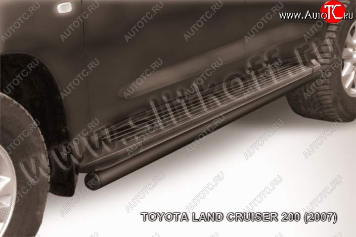 11 999 р. Защита штатного порога d57  Toyota Land Cruiser  200 (2007-2012) дорестайлинг (Цвет: серебристый)  с доставкой в г. Омск