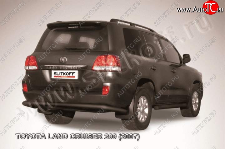 11 399 р. Защита задняя Slitkoff  Toyota Land Cruiser  200 (2007-2012) дорестайлинг (Цвет: серебристый)  с доставкой в г. Омск