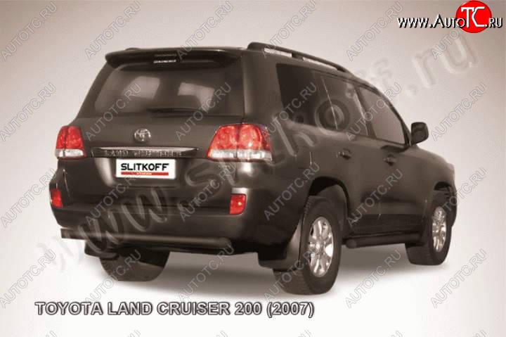 8 799 р. Защита задняя Slitkoff  Toyota Land Cruiser  200 (2007-2012) дорестайлинг (Цвет: серебристый)  с доставкой в г. Омск