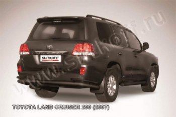 11 999 р. Защита задняя Slitkoff  Toyota Land Cruiser  200 (2007-2012) дорестайлинг (Цвет: серебристый)  с доставкой в г. Омск. Увеличить фотографию 1