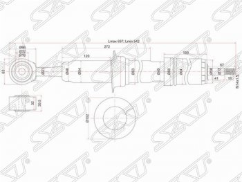 Амортизатор передний SAT (установка на левую или правую сторону) Toyota Tundra XK50 дорестайлинг (2007-2009)