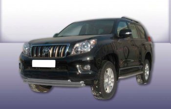 Защита переднего бампера Slitkoff (Ø 57+Ø 57+Ø 42, тройная). Toyota (Тойота) Land Cruiser Prado (Лэнд)  J150 (2009-2013) J150 дорестайлинг