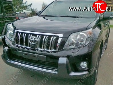 10 249 р. Накладка на передний бампер CT Toyota Land Cruiser Prado J150 дорестайлинг (2009-2013) (Неокрашенная)  с доставкой в г. Омск