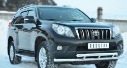 21 699 р. Защита переднего бампера (2 трубыØ63 мм, нержавейка) SLITKOFF  Toyota Land Cruiser Prado  J150 (2009-2013) дорестайлинг  с доставкой в г. Омск. Увеличить фотографию 4