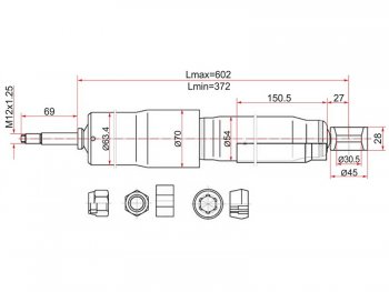 2 399 р. Амортизатор задний LH=RH SAT  Toyota Land Cruiser  80 (1989-1997)  с доставкой в г. Омск. Увеличить фотографию 1