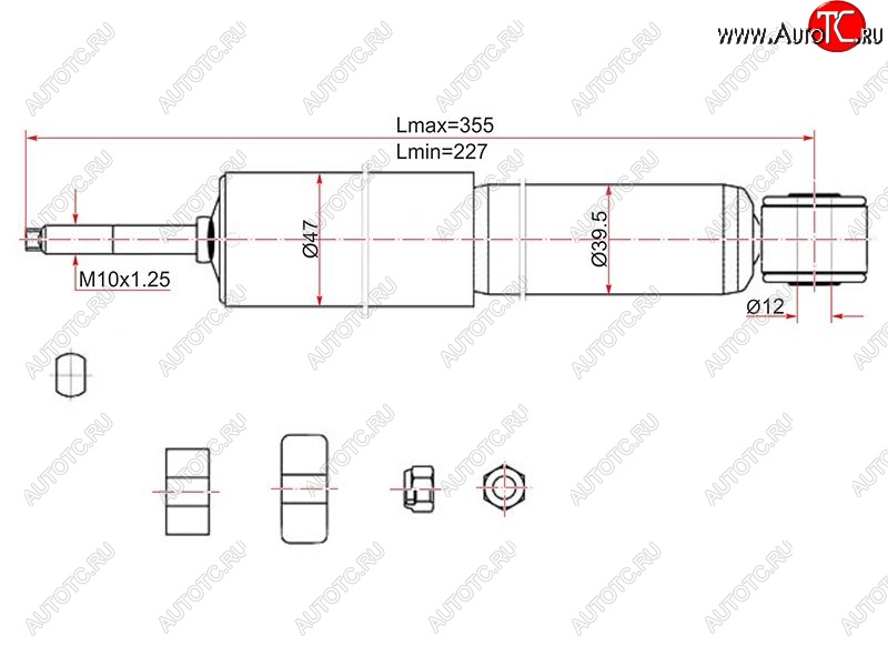 1 849 р. Амортизатор передний LH=RH SAT Toyota LiteAce Noah (1996-2001)  с доставкой в г. Омск