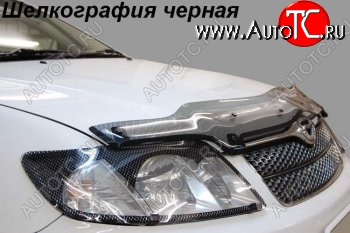 2 199 р. Дефлектор капота CA-Plastiс  Toyota Mark 2  Blit (2002-2007) универсал (Шелкография черная)  с доставкой в г. Омск