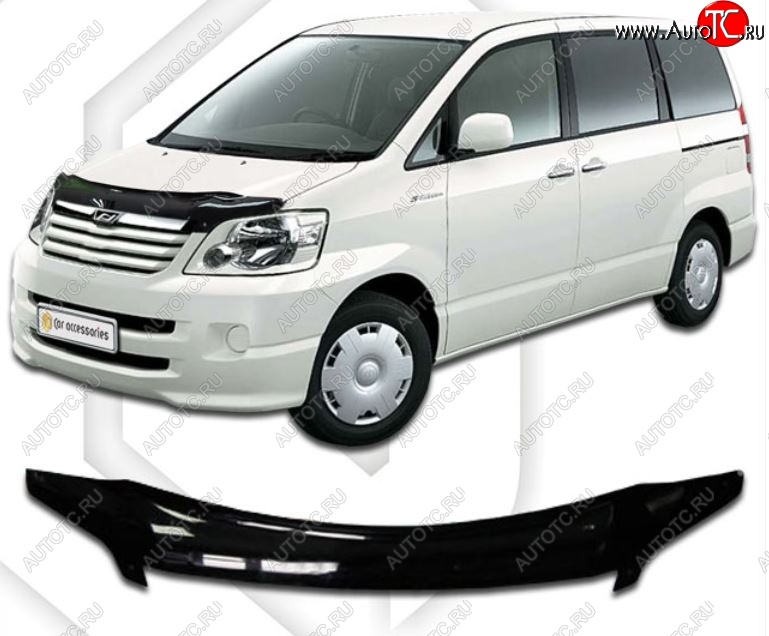 2 079 р. Дефлектор капота CA-Plastiс  Toyota Noah  1 (2001-2007) дорестайлинг, рестайлинг (Classic черный, Без надписи)  с доставкой в г. Омск