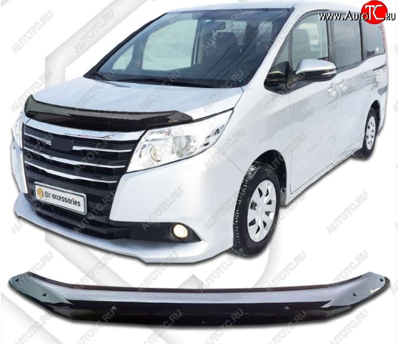 1 839 р. Дефлектор капота CA-Plastiс  Toyota Noah  3 (2014-2017) дорестайлинг (Classic черный, Без надписи)  с доставкой в г. Омск