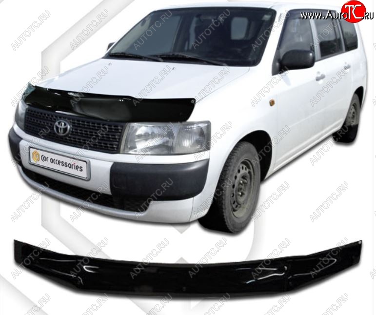 1 839 р. Дефлектор капота CA-Plastiс  Toyota Probox (2002-2014) (Classic черный, Без надписи)  с доставкой в г. Омск