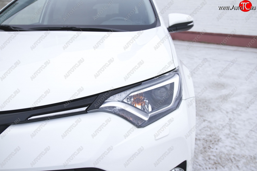 329 р. Реснички на фары RA  Toyota RAV4  XA40 (2015-2019) 5 дв. рестайлинг (Неокрашенные)  с доставкой в г. Омск