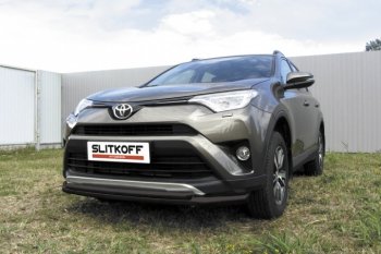 Защита переднего бампер Slitkoff Toyota (Тойота) RAV4 (рав)  XA40 (2015-2019) XA40 5 дв. рестайлинг