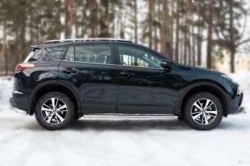 30 799 р. Широкая защита порогов с трубой диаметром 42 мм SLITKOFF v3  Toyota RAV4  XA40 (2015-2019) 5 дв. рестайлинг  с доставкой в г. Омск. Увеличить фотографию 2