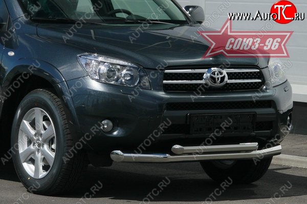 13 139 р. Защита переднего бампера двойная Souz-96 (d76/60) Toyota RAV4 XA305 5 дв. дорестайлинг (2005-2009)  с доставкой в г. Омск