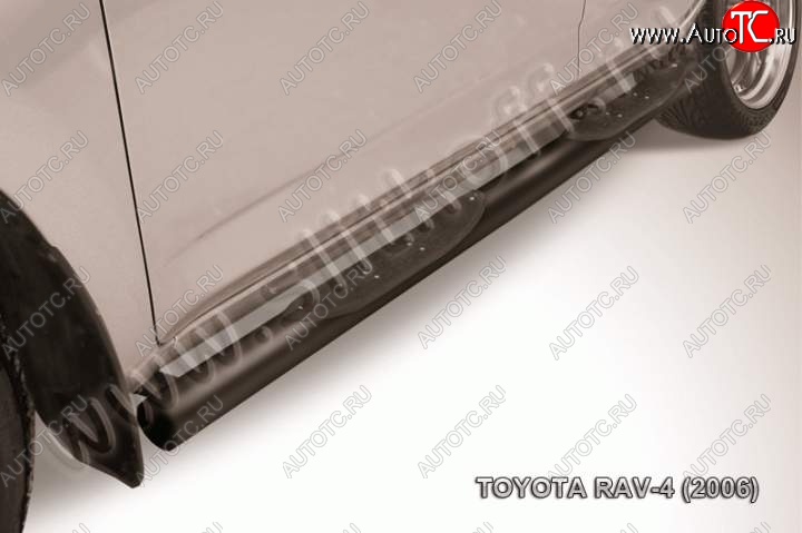 10 999 р. Защита порогов Slitkoff  Toyota RAV4  XA305 (2005-2009) 5 дв. дорестайлинг (Цвет: серебристый)  с доставкой в г. Омск