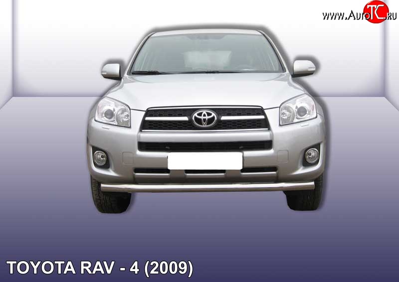 10 549 р. Одинарная защита переднего бампера диаметром 76 мм Slitkoff  Toyota RAV4  XA30 (2008-2010) 5 дв. 1-ый рестайлинг (Цвет: нержавеющая полированная сталь)  с доставкой в г. Омск