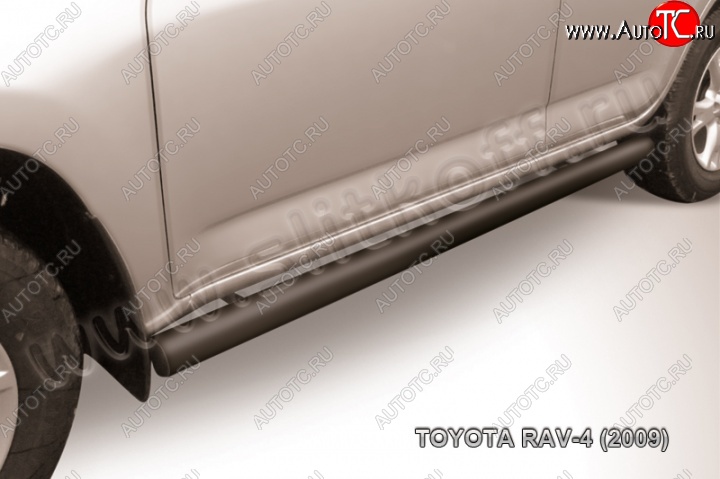 8 249 р. Защита порогов Slitkoff  Toyota RAV4  XA30 (2008-2010) 5 дв. 1-ый рестайлинг (Цвет: серебристый)  с доставкой в г. Омск