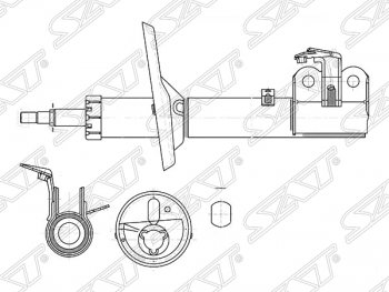 Левый амортизатор передний SAT Toyota RAV4 XA10 3 дв. дорестайлинг (1994-1997)
