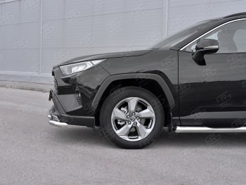 25 749 р. Защита переднего бампера (2 трубы Ø63 и 42 мм, нержавейка) SLITKOFF  Toyota RAV4  XA50 (2018-2025) 5 дв. дорестайлинг  с доставкой в г. Омск. Увеличить фотографию 4