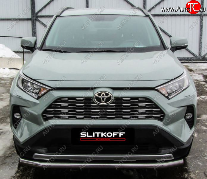 13 749 р. Защита переднего бампера Slitkoff (Ø57 мм)  Toyota RAV4  XA50 (2018-2025) 5 дв. дорестайлинг (Нержавейка)  с доставкой в г. Омск