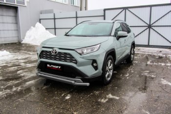 Защита переднего бампера Slitkoff (Ø57 и 42 мм) Toyota (Тойота) RAV4 (рав)  XA50 (2018-2025) XA50 5 дв. дорестайлинг