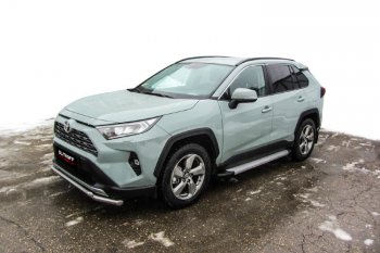 13 349 р. Пороги алюминиевые Slitkoff  Toyota RAV4  XA50 (2018-2024) 5 дв. дорестайлинг (Optima Silver)  с доставкой в г. Омск. Увеличить фотографию 3