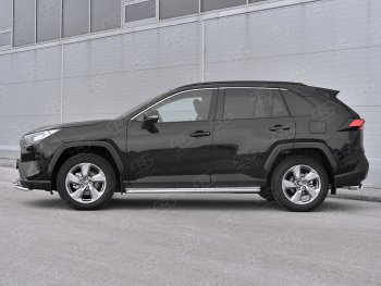 13 099 р. Пороги Russtal d42 с листом  Toyota RAV4  XA50 (2018-2024) 5 дв. дорестайлинг (лист алюминий, труба нержавейка)  с доставкой в г. Омск. Увеличить фотографию 3