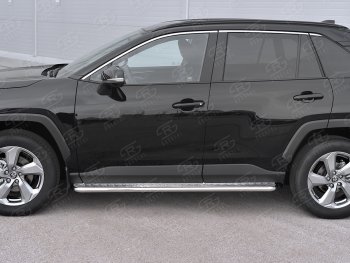 13 099 р. Пороги Russtal d42 с листом  Toyota RAV4  XA50 (2018-2024) 5 дв. дорестайлинг (лист алюминий, труба нержавейка)  с доставкой в г. Омск. Увеличить фотографию 2