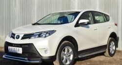 15 649 р. Защита переднего бампера (2 трубыØ63 и 42 мм, нержавейка) SLITKOFF  Toyota RAV4  XA40 (2012-2015) 5 дв. дорестайлинг  с доставкой в г. Омск. Увеличить фотографию 2