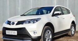 16 299 р. Защита порогов из круглой трубы диаметром 63 мм Russtal Toyota RAV4 XA40 5 дв. дорестайлинг (2012-2015) (Защита порогов с со скосами на торцах (вариант 1))  с доставкой в г. Омск. Увеличить фотографию 12