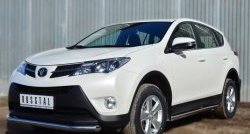 16 299 р. Защита порогов из круглой трубы диаметром 63 мм Russtal Toyota RAV4 XA40 5 дв. дорестайлинг (2012-2015) (Защита порогов с со скосами на торцах (вариант 1))  с доставкой в г. Омск. Увеличить фотографию 4