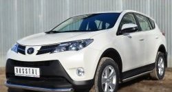 16 299 р. Защита порогов из круглой трубы диаметром 63 мм Russtal Toyota RAV4 XA40 5 дв. дорестайлинг (2012-2015) (Защита порогов с со скосами на торцах (вариант 1))  с доставкой в г. Омск. Увеличить фотографию 8