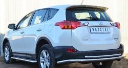 14 799 р. Защита заднего бампера (Ø63 и 42 мм, нержавейка) SLITKOFF  Toyota RAV4  XA40 (2012-2015) 5 дв. дорестайлинг  с доставкой в г. Омск. Увеличить фотографию 2