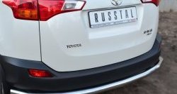 13 349 р. Одинарная защита заднего бампера из трубы диаметром 63 мм SLITKOFF Toyota RAV4 XA40 5 дв. дорестайлинг (2012-2015)  с доставкой в г. Омск. Увеличить фотографию 3