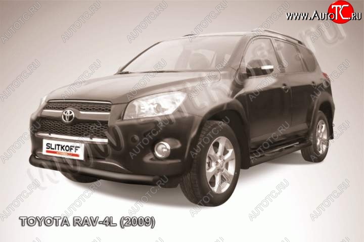 7 349 р. Защита переднего бампера из трубы d76 Slitkoff Toyota RAV4 XA30 5 дв. удлиненный 1-ый рестайлинг (2009-2010) (Цвет: серебристый)  с доставкой в г. Омск