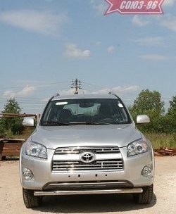 Защита переднего бампера одинарная длинная база Souz-96 (d60) Toyota RAV4 XA30 5 дв. удлиненный 1-ый рестайлинг (2009-2010)